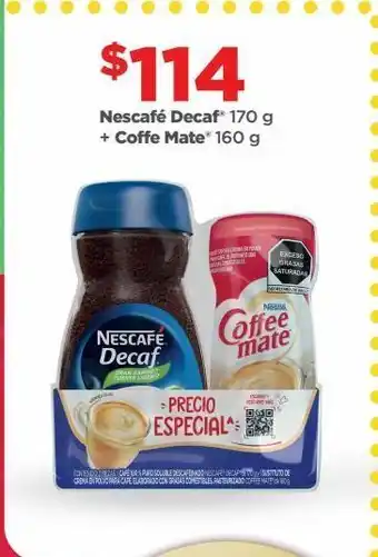 Bodega Aurrerá Nescafé decaf 170g + coffe mate 160g oferta