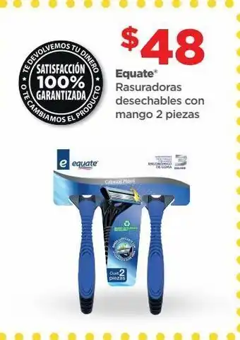 Bodega Aurrerá Rasuradoras desechables con mango 2 piezas equate oferta