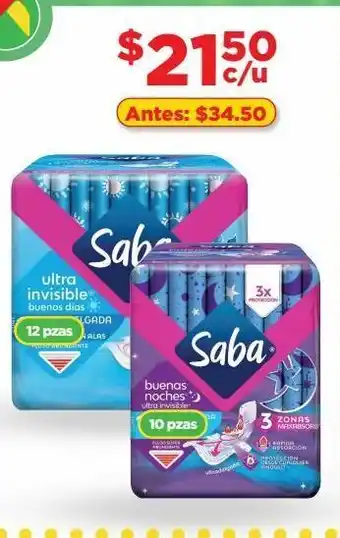 Bodega Aurrerá Toallas femeninas saba oferta