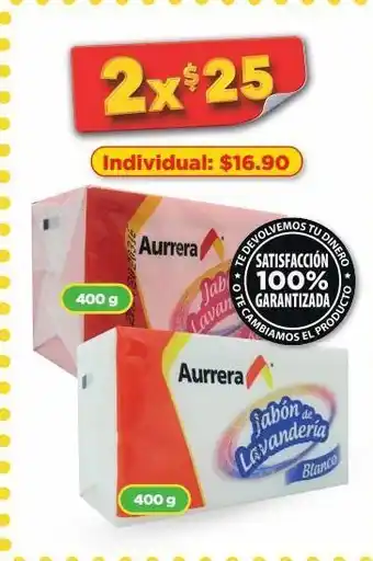 Jabón de lavanderia aurrera x2