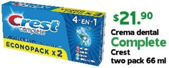 Arteli Crema Dental Complete Crest Two Pack 66ml oferta