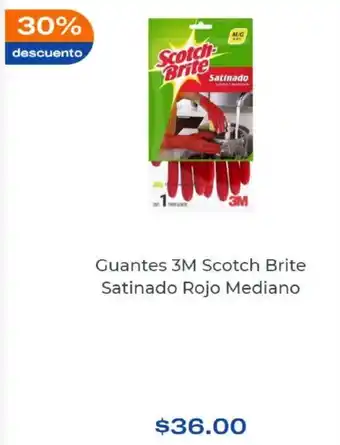 Guantes 3M Scotch Brite Satinado Rojo Mediano