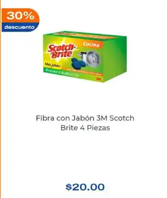 Chedraui Fibra con Jabon 3M Scotch Brite 4 Piezas oferta