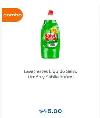 Lavatrastes Liquido Salvo Limon y Sabila 900 ml