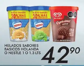 Alsuper Helados Sabores Basicos Holanda o Nestle 1 o 1.3 Lts oferta