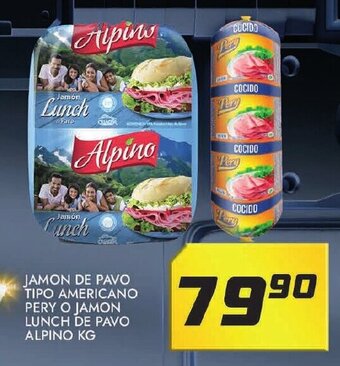 Alsuper Jamon De Pavo Tipo Americano Pery o Jamon Lunch De Pavo Alpino Kg oferta