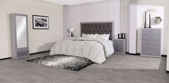 Muebles Dico Recámara king size / matrimonial tao gris oferta