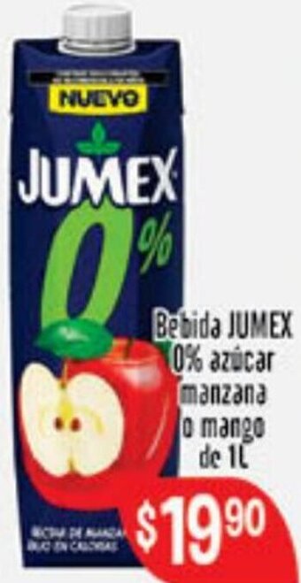 El Florido Bebida Jumex 0% Azúcar Manzana o Mongo de 1L oferta