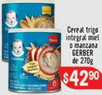 El Florido Cereal Trigo Integral Miel o Manzana Gerber de 270g oferta