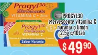 El Florido Progyl30 Efervescente Vitamina C Naranja o Limón 2,5g c/10 Tab oferta