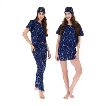 Sam's Club Set de pijama para dama tops & bottoms talla eg azul 4 pzas oferta