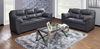 Muebles Dico Sala de piel boss gris oferta