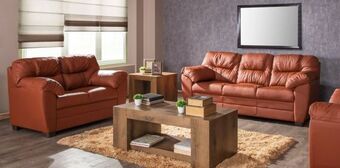 Muebles Dico Sala de piel boss naranja oferta