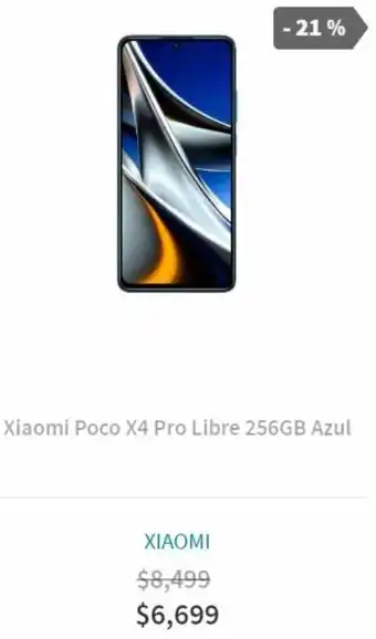 Elektra Xiaomi Poco X4 Pro Libre 256GB Azul oferta