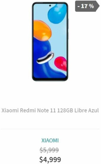 Elektra Xiaomi Redmi Note 11 128GB Libre Azul oferta