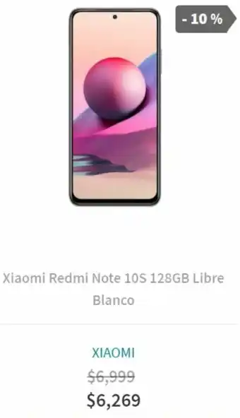 Elektra Xiaomi Redmi Note 10S 128GB Libre Blanco oferta