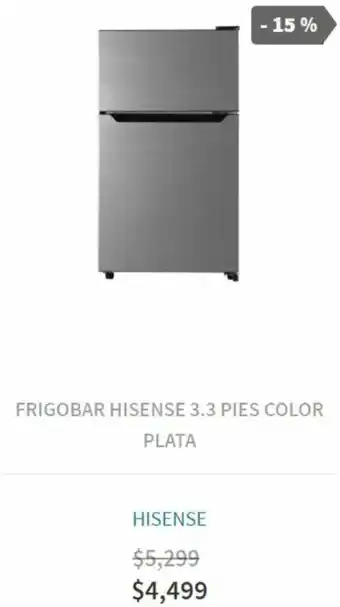 Elektra Frigobar Hisense 3,3 Pies Color Plata oferta