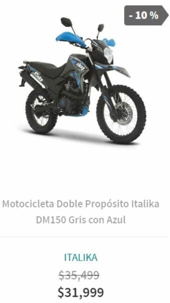 Elektra Motocicleta Doble Propósito Italika DM250 Gris con Azul oferta