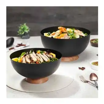 Sam's Club Bowls con base de madera negros 2 pzas oferta