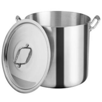 El Bodegón Olla alta recta acorazada de 4.0 mm vasconia pro de aluminio plateado pulido con certificación nsf oferta
