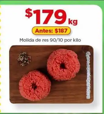 Bodega Aurrerá Molida de res 90/10 kilo oferta