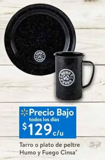 Tarro o plato de peltre Humo y Fuego Cinsa
