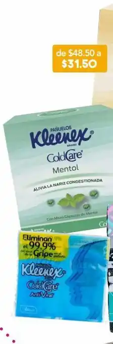 Farmacia San Pablo Kleenex pañuelos faciales cold care aceite humectante 66 piezas oferta