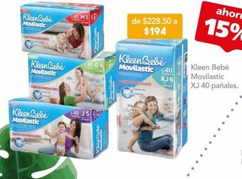 Farmacia San Pablo Kleen bebé movilastic pañales para bebés unisex extra jumbo etapa 6 40 piezas oferta