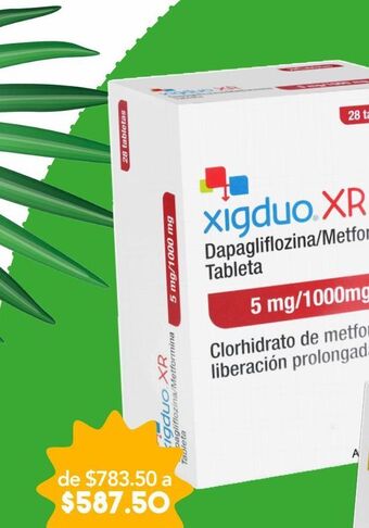 Farmacia San Pablo Xigduo xr 28 tableta caja depagliflozin 5 mg metformina 1000 mg oferta