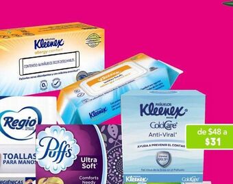Farmacia San Pablo Kleenex pañuelos faciales cold care anti -viral 80 piezas oferta
