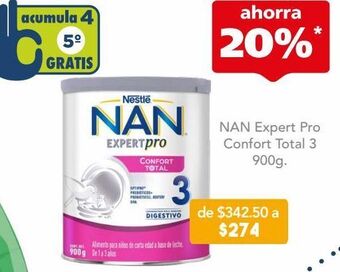 Farmacia San Pablo Nan confort total 3 fórmula infantil para niños de 1 a 3 años 900 g oferta