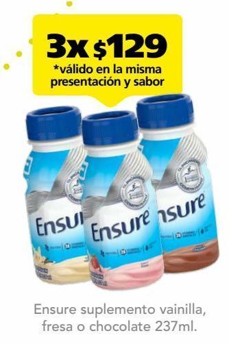 Farmacia San Pablo Ensure alimentación especializada líquida para cualquier momento del día, fresa 237 ml oferta