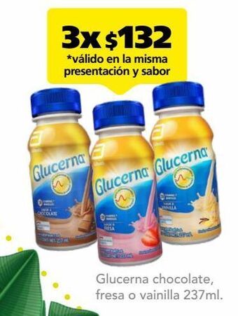 Farmacia San Pablo Glucerna suplemento alimenticio líquido para el tratamiento de diabetes, sabor chocolate 237 ml oferta
