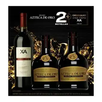 Sam's Club Brandy azteca de oro solera reservada 2 pzas de 700 ml + 1 botella de vino tino xa de 750 ml oferta