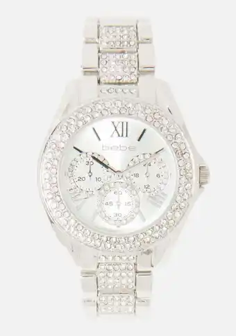 Bebe Crystal bezel link roman numeral watch oferta