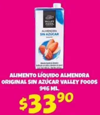 Soriana Súper Alimento Líquido Almendra Original Sin Azúcar Valley Foods 946ml oferta