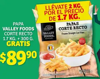 Soriana Súper Papa Valley Foods Corte Recto 1,7kg + 300g Gratis oferta