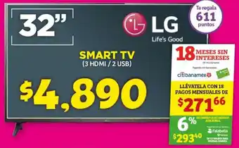 Soriana Híper LG Smart TV 32" oferta