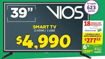 Soriana Híper Vios Samrt TV 39" oferta