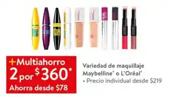 Walmart Variedad de maquillaje Maybelline o L'Oreal oferta