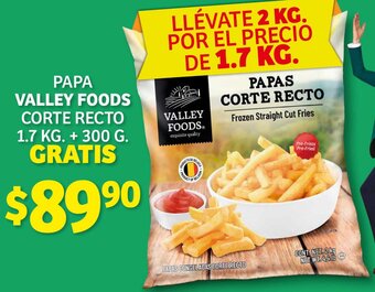 Soriana Híper Papa Valley Foods Corte Recto 1,7kg + 300g Gratis oferta