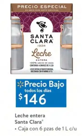 Walmart Leche entera Santa Clara oferta