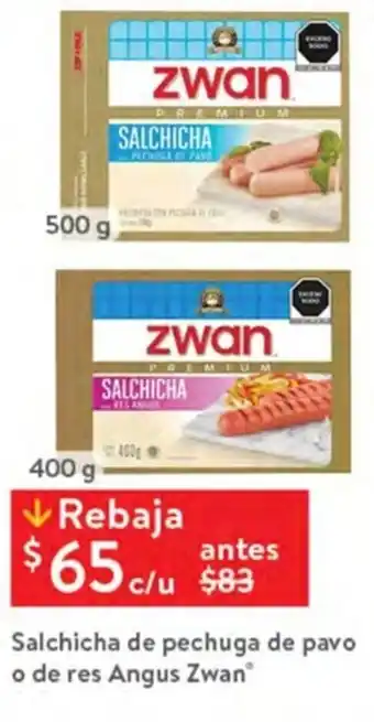 Walmart Slachicha de pechuga de pavo o de res Angus Zwan oferta