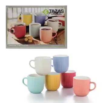 Tazas cerámicas varios colores 6 pzas