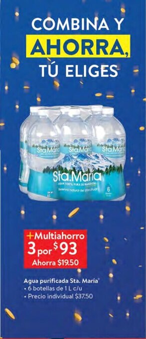 Walmart Agua purificada Sta. Maria oferta