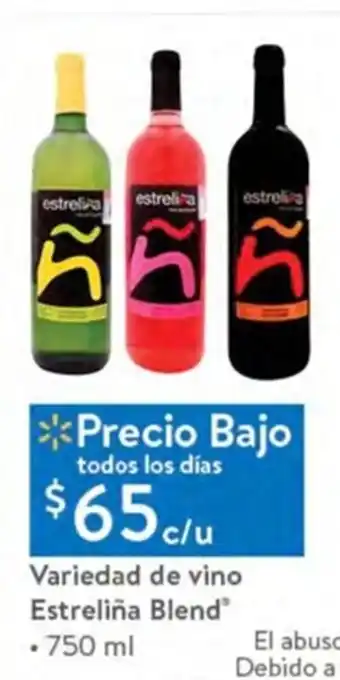 Walmart Variedad de vino Estreliña Blend 750 ml oferta