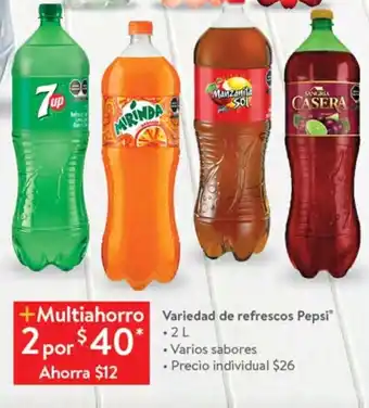 Walmart Variedad de refrescos Pepsi 2 L oferta