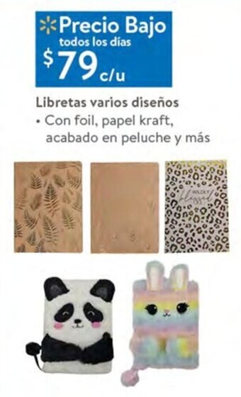 Walmart Libretas varios diseños oferta