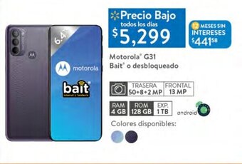 Walmart Motorola G31 Bait o desbloqueado oferta