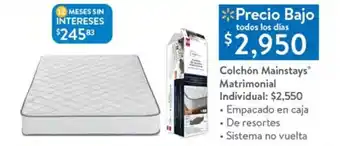 Walmart Colchon Mainstays Matrimonial oferta
